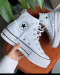 Convers tela blanca